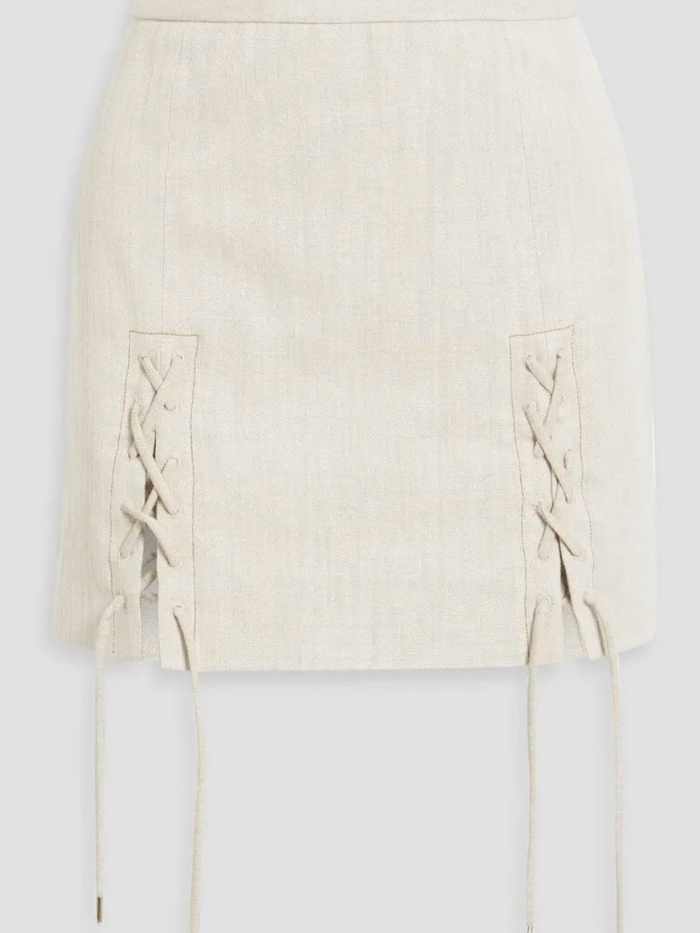 Lace-Up Mini Skirt in Cream